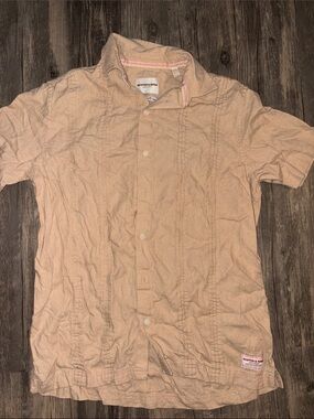 Scotch & Soda Men's Short Sleeve Woven Shirt Tan Size small